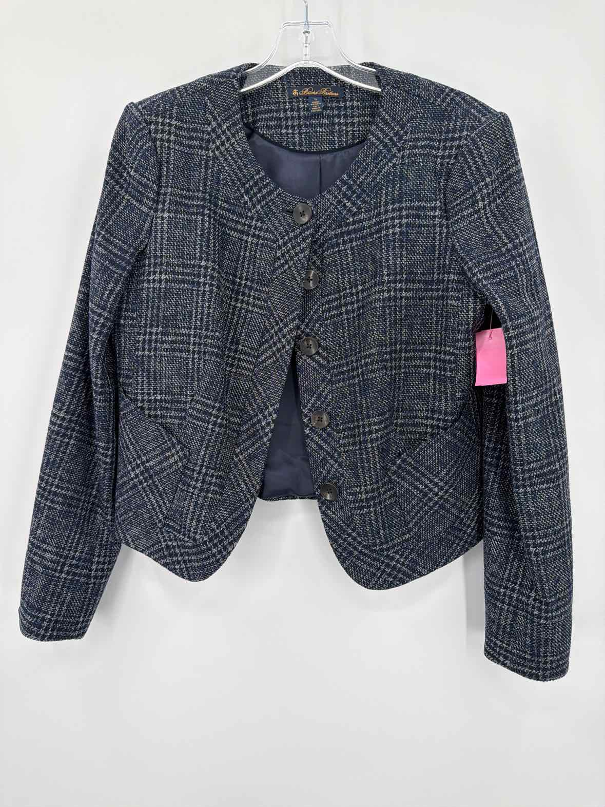 Pre-Owned Brooks Brothers Navy Size 10 Boucle Blazer | True Fashionistas.