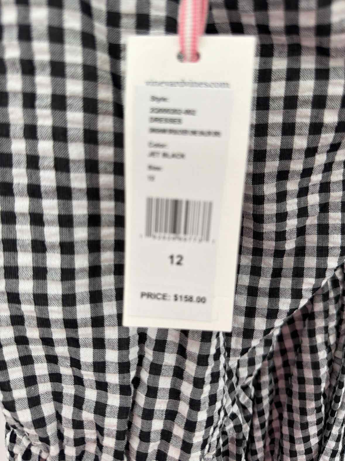 Pre-Owned Vineyard Vines Black Size 12 Check Short Sleeveless Dress | True Fashionistas.