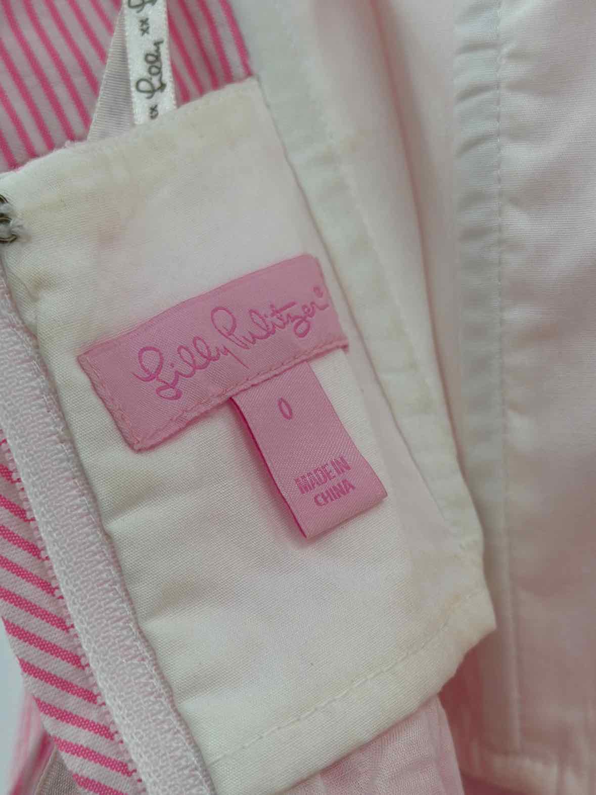Pre-Owned Lilly Pulitzer Pink Size 0 Seersucker Short Strapless Dress | True Fashionistas.