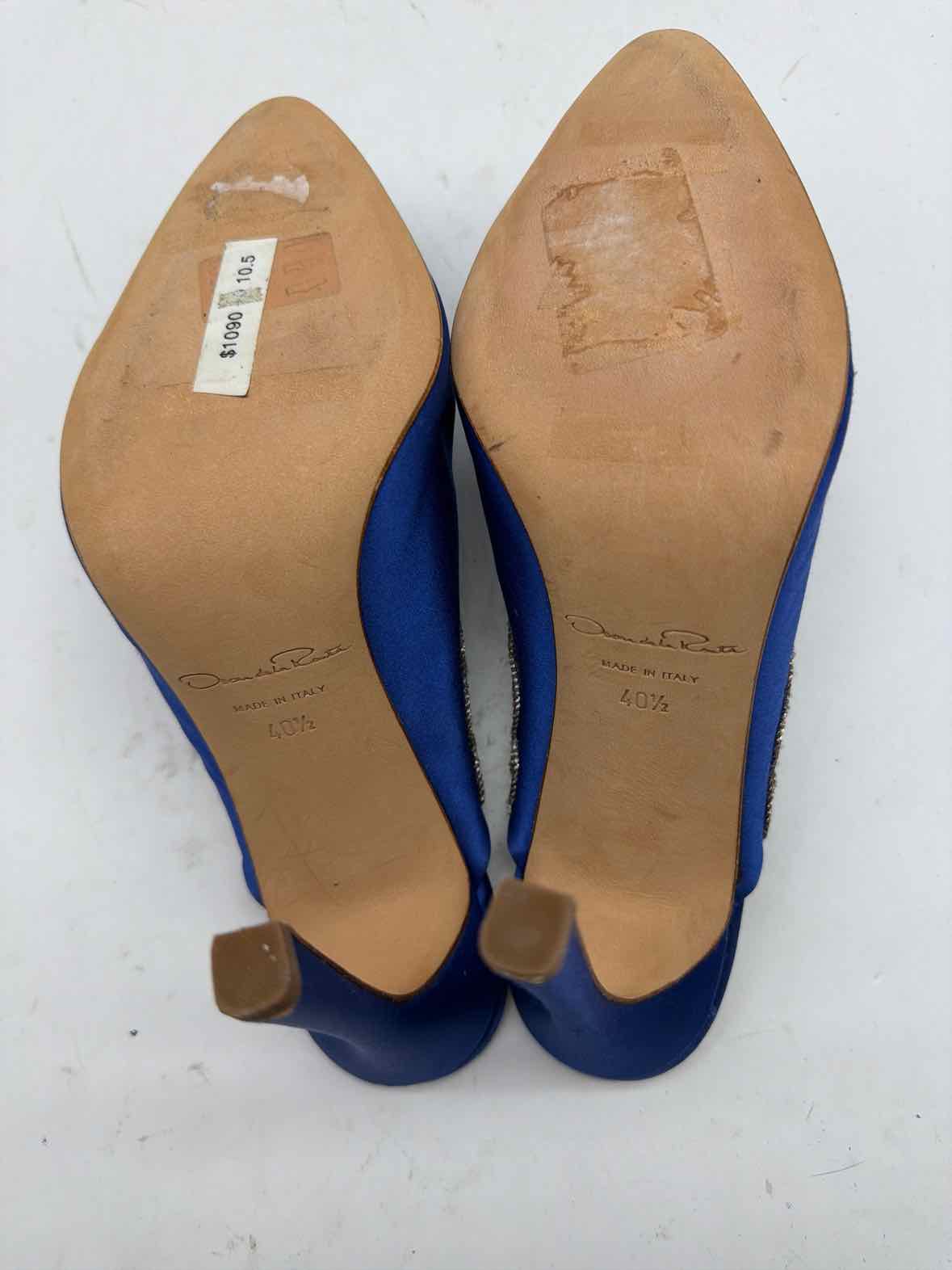 Pre-Owned Oscar de la Renta Blue Size 40.5 Mule Heels | True Fashionistas.