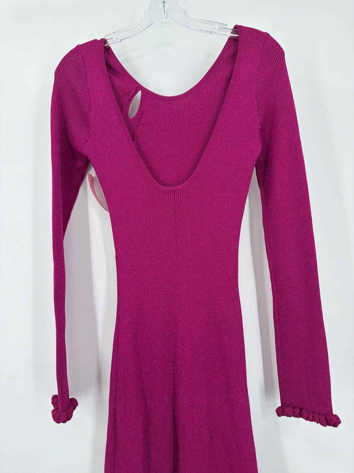 Pre-Owned For Love & Lemons Purple Size XL Knit Long Long Sleeve Dress | True Fashionistas.