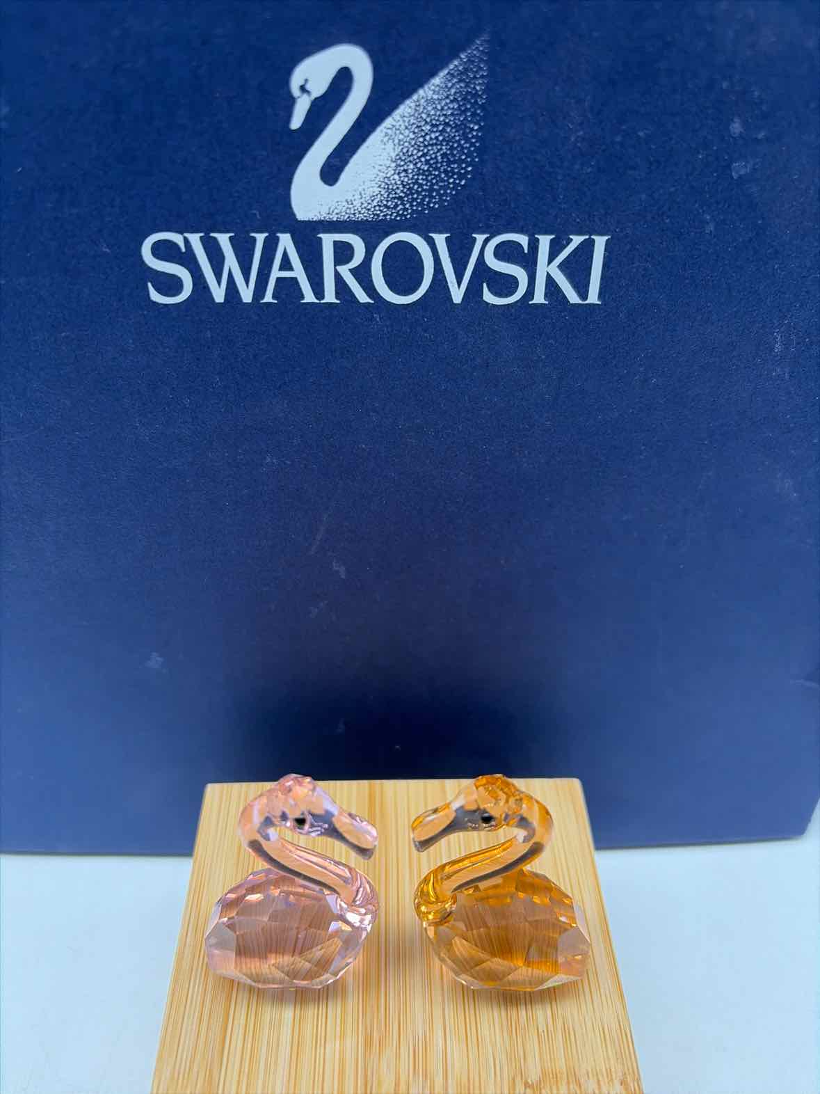 Pair of Swarovski Crystal Claude & Claudine Swans | True Fashionistas.