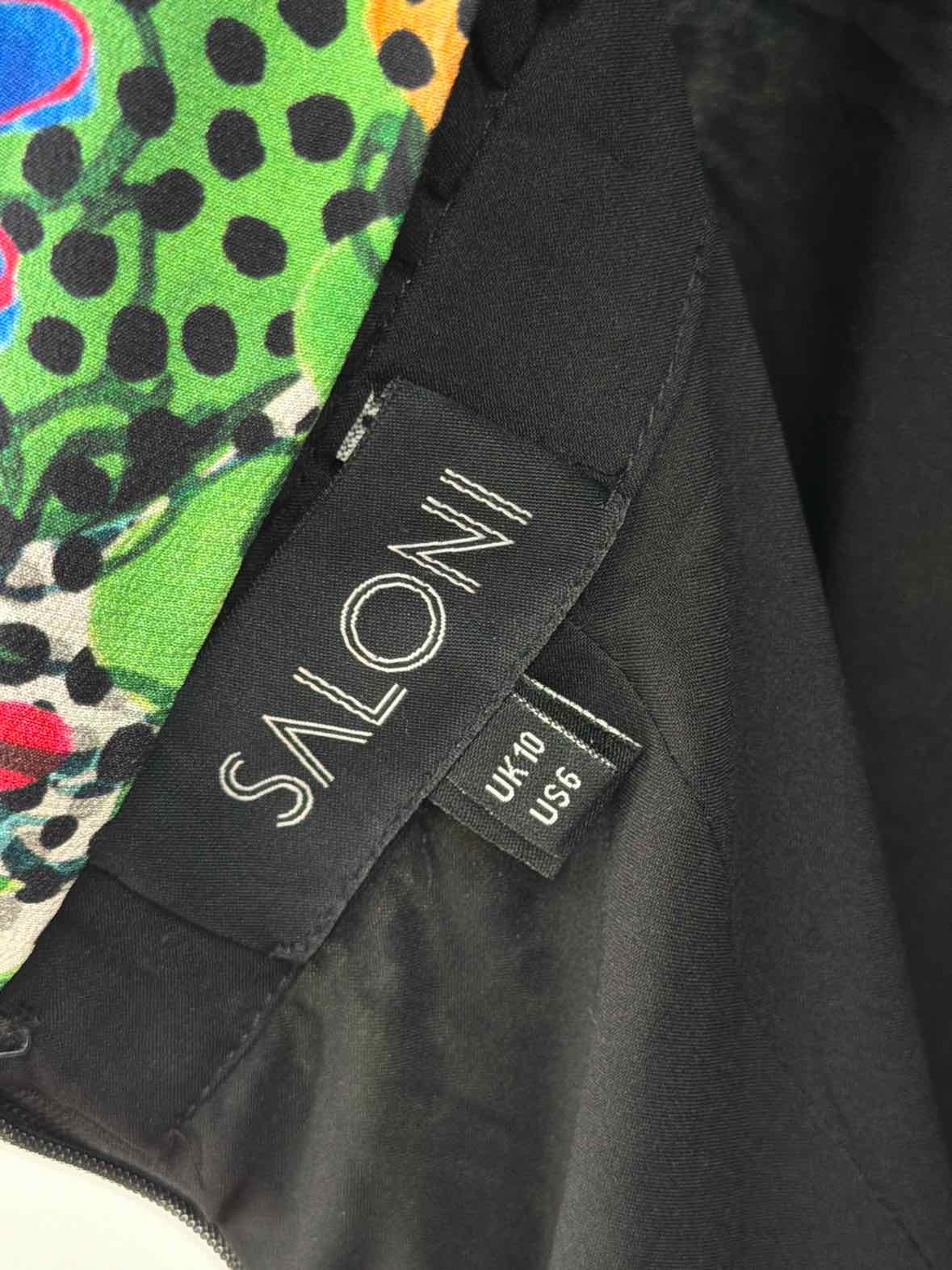 Pre-Owned Saloni Green Size 6 Short Sleeveless Dress | True Fashionistas.