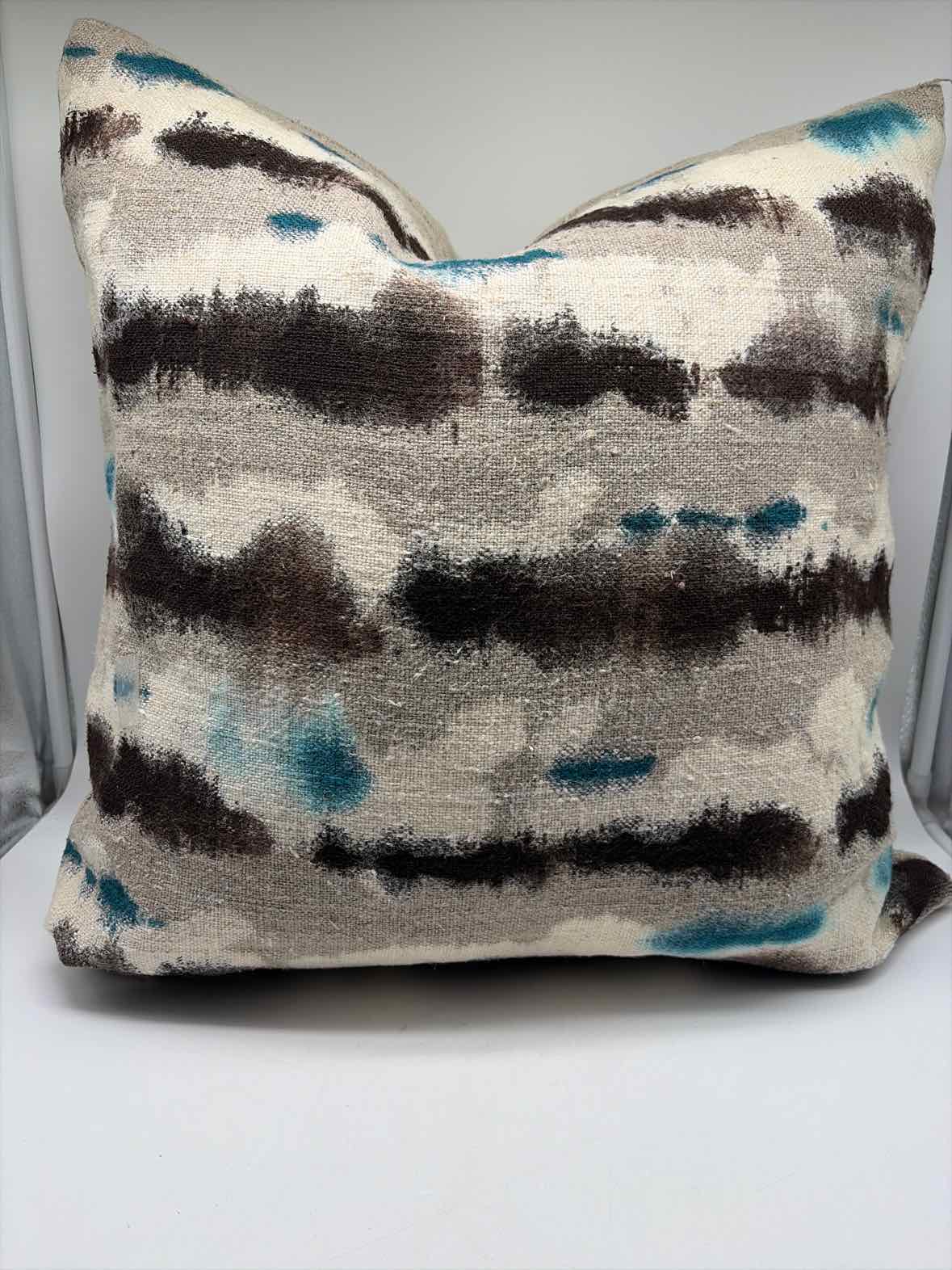 Brown & Blue Pillow | True Fashionistas.