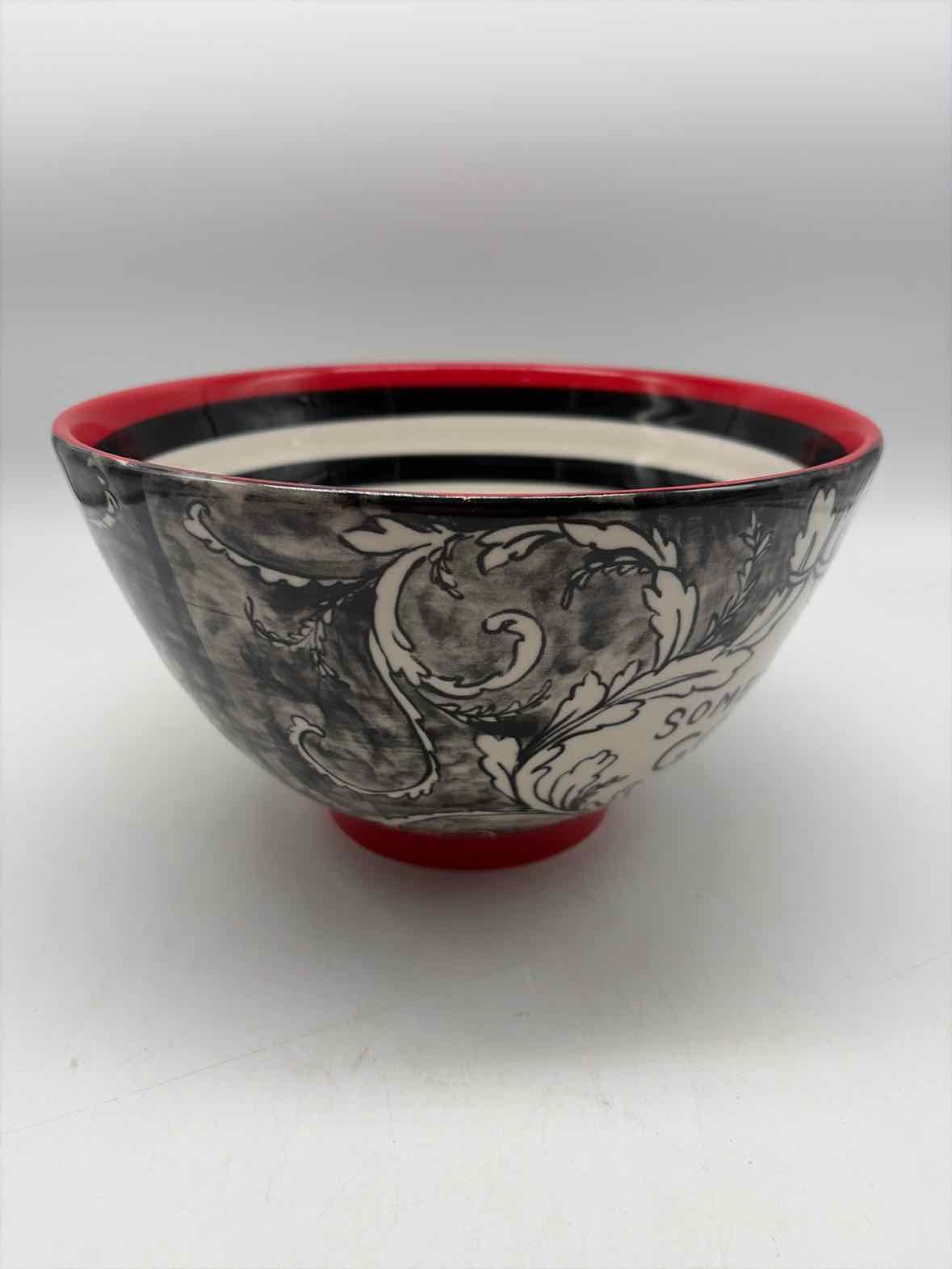 Molly Hatch Black, Red & White Bowl | True Fashionistas.