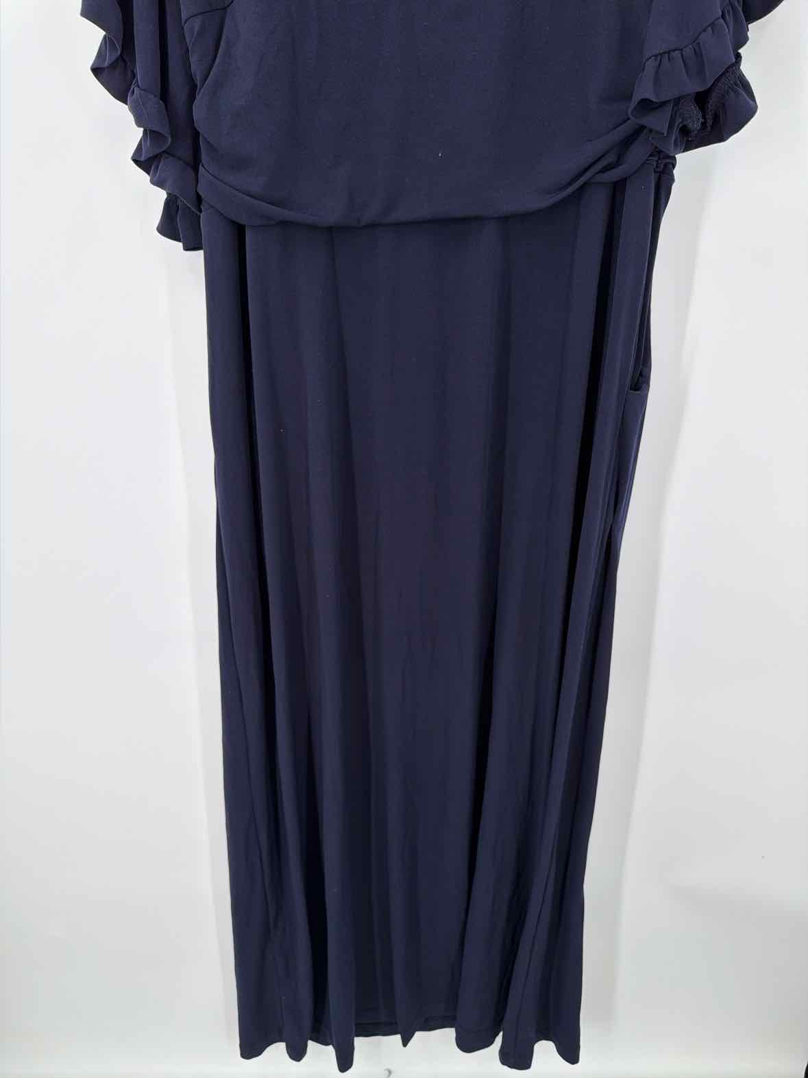 Pre-Owned Sara Campbell Navy Size Large Long Short Sleeve Dress | True Fashionistas.