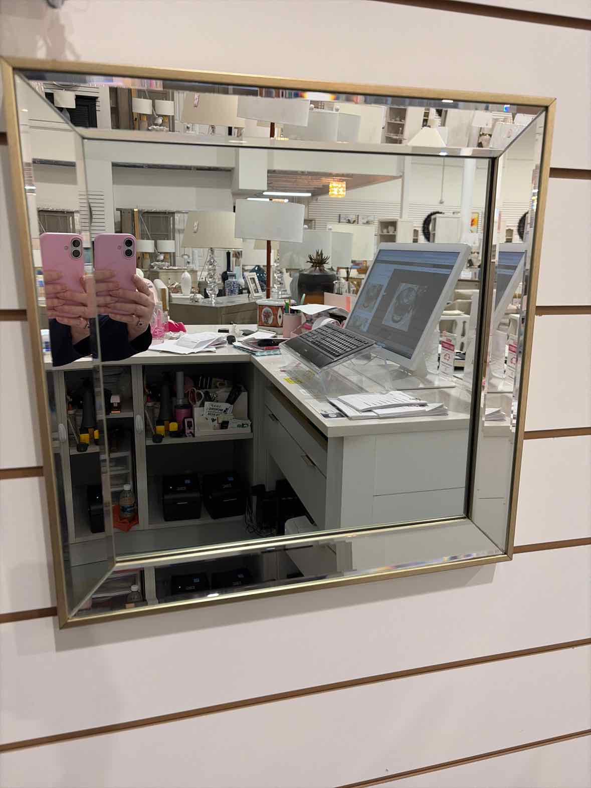 Champagne Frame Square Mirror | True Fashionistas.