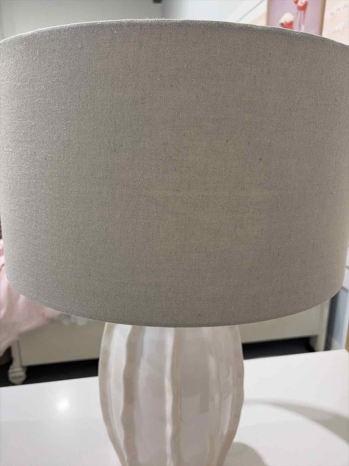 Beige Ribbed Table Lamp | True Fashionistas.