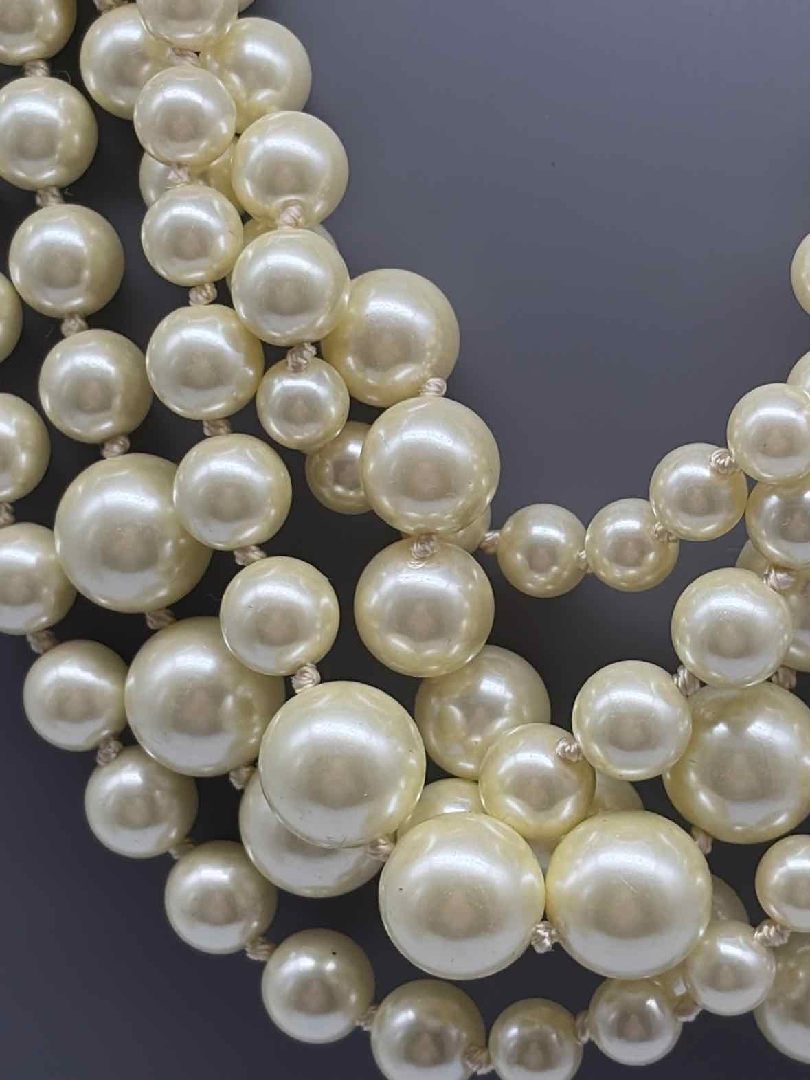 J Crew Cream Multi Strand Beaded Necklace | True Fashionistas.
