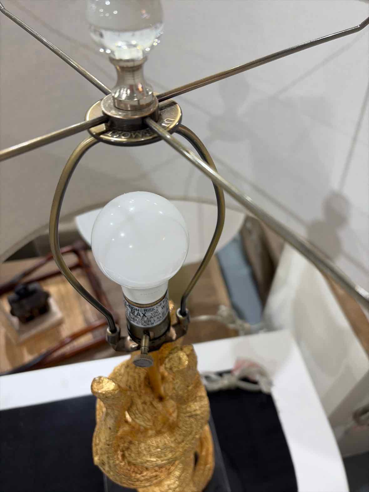 Uttermost Gold Metal & Glass Base Accent Lamp | True Fashionistas.