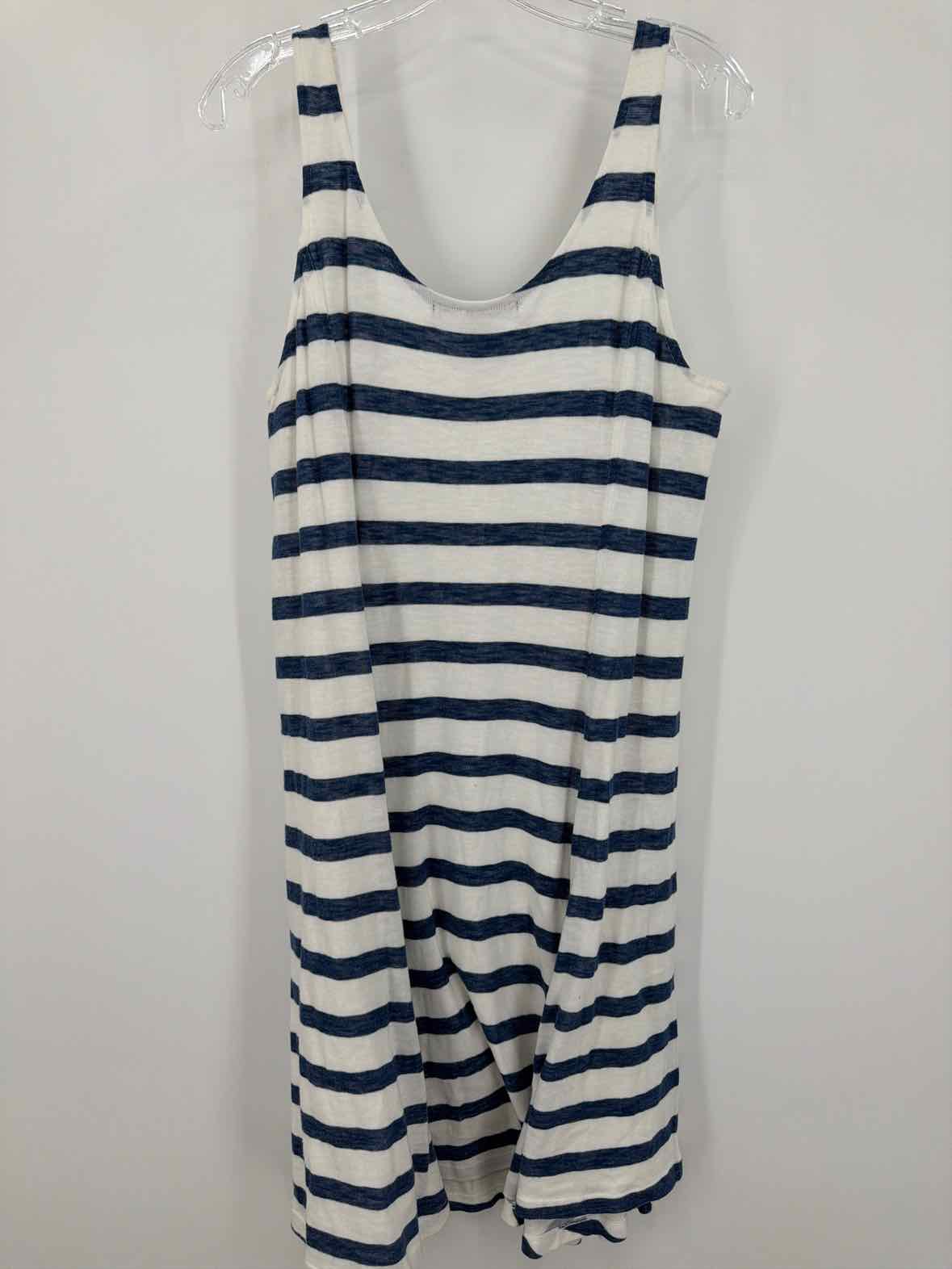 Pre-Owned Ralph Lauren White Size XL Stripe Short Sleeveless Dress | True Fashionistas.