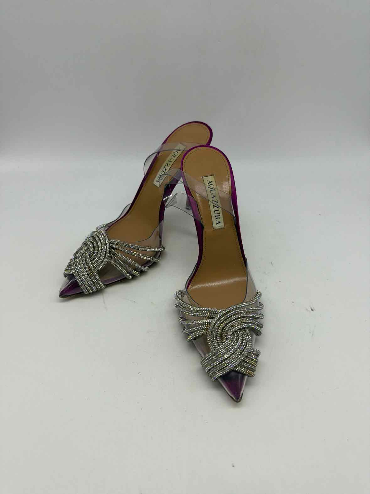 Pre-Owned Aquazzura Purple Size 37 Slingback Heels | True Fashionistas.
