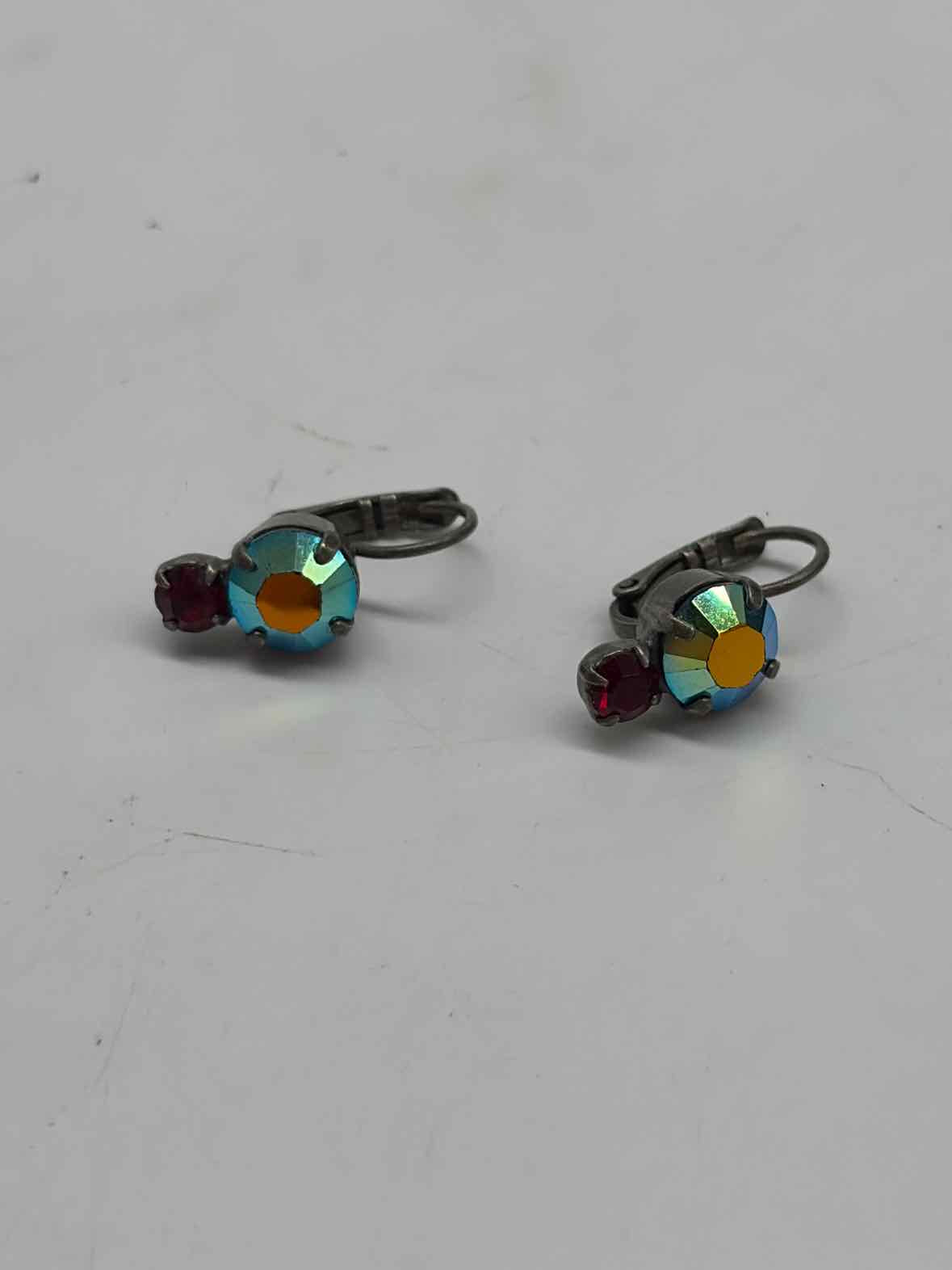 Multi-Color Two Stone Hoop Earrings | True Fashionistas.