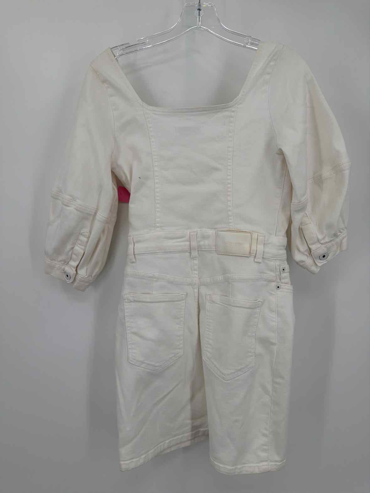 Pre-Owned Jonathan Simkhai White Size 2 Denim Long Sleeve Romper | True Fashionistas.