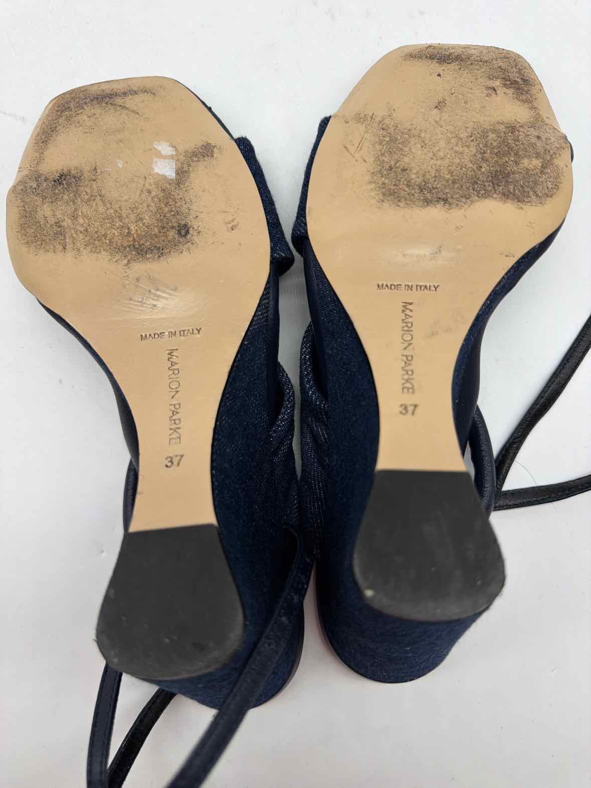 Pre-Owned Marion Parke Blue Size 37 Wedge Heels | True Fashionistas.