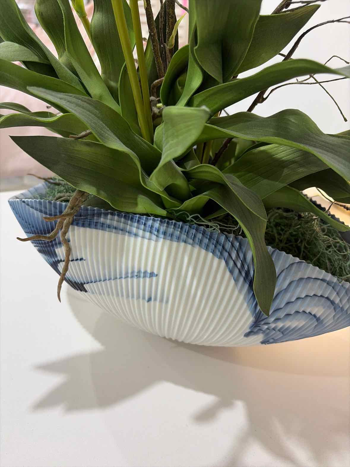 Floral In Fluted Blue Vase | True Fashionistas.