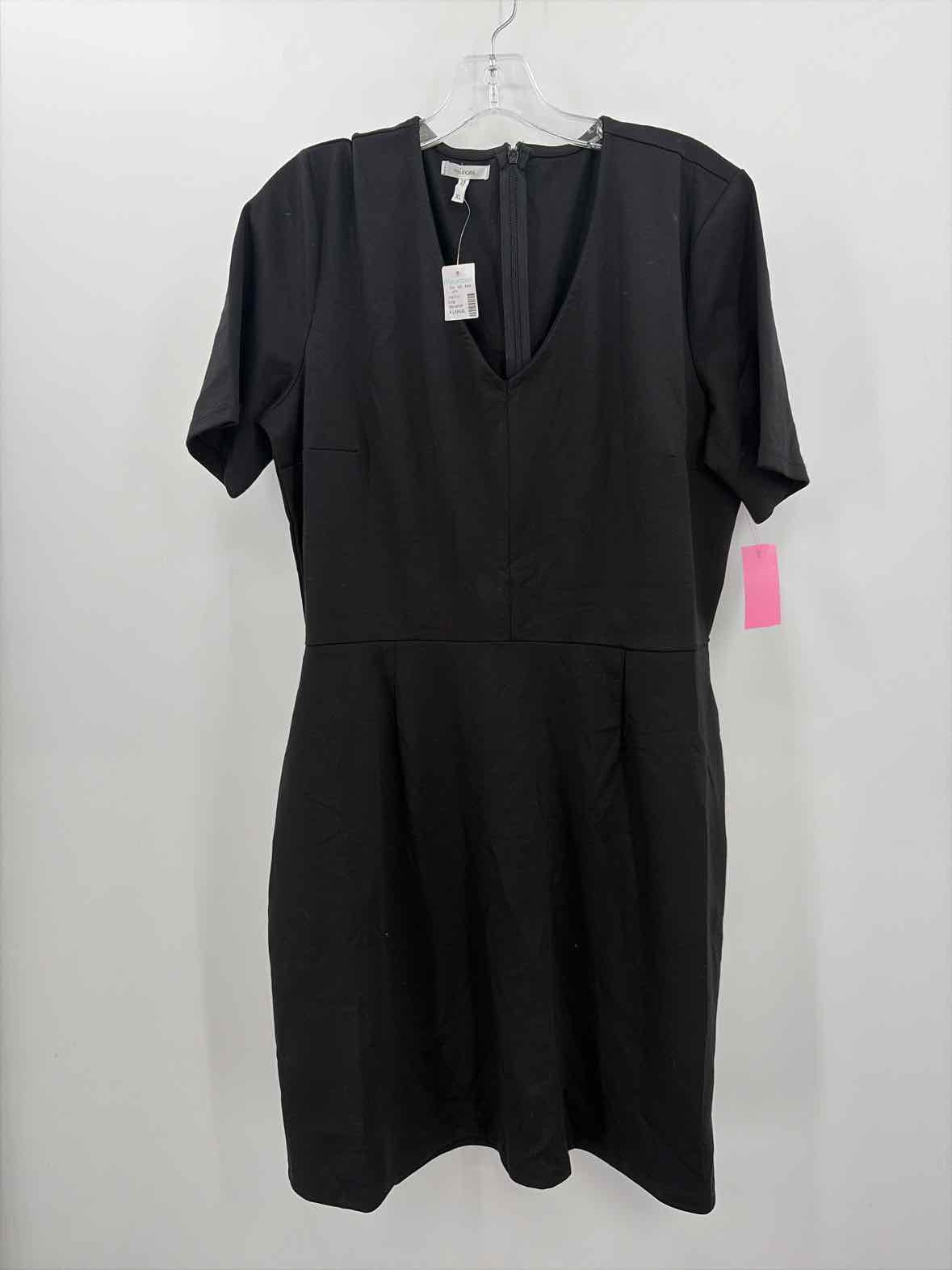 Maurices Black Size XL Knee Length Short Sleeve Dress | True Fashionistas.