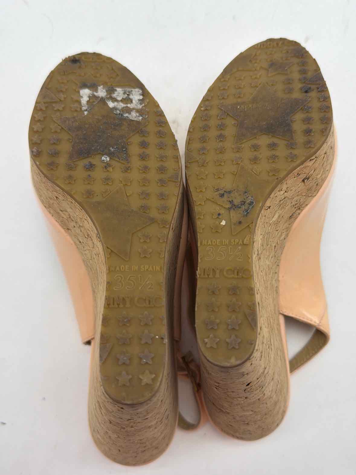 Pre-Owned Jimmy Choo Pink Size 35.5 Wedge Heels | True Fashionistas.