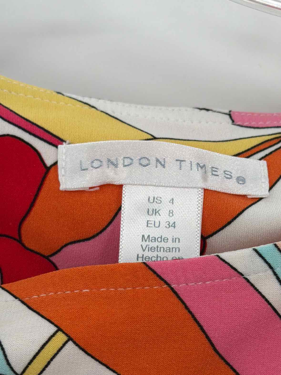 Pre-Owned London Times Orange Size 4 Short Long Sleeve Dress | True Fashionistas.