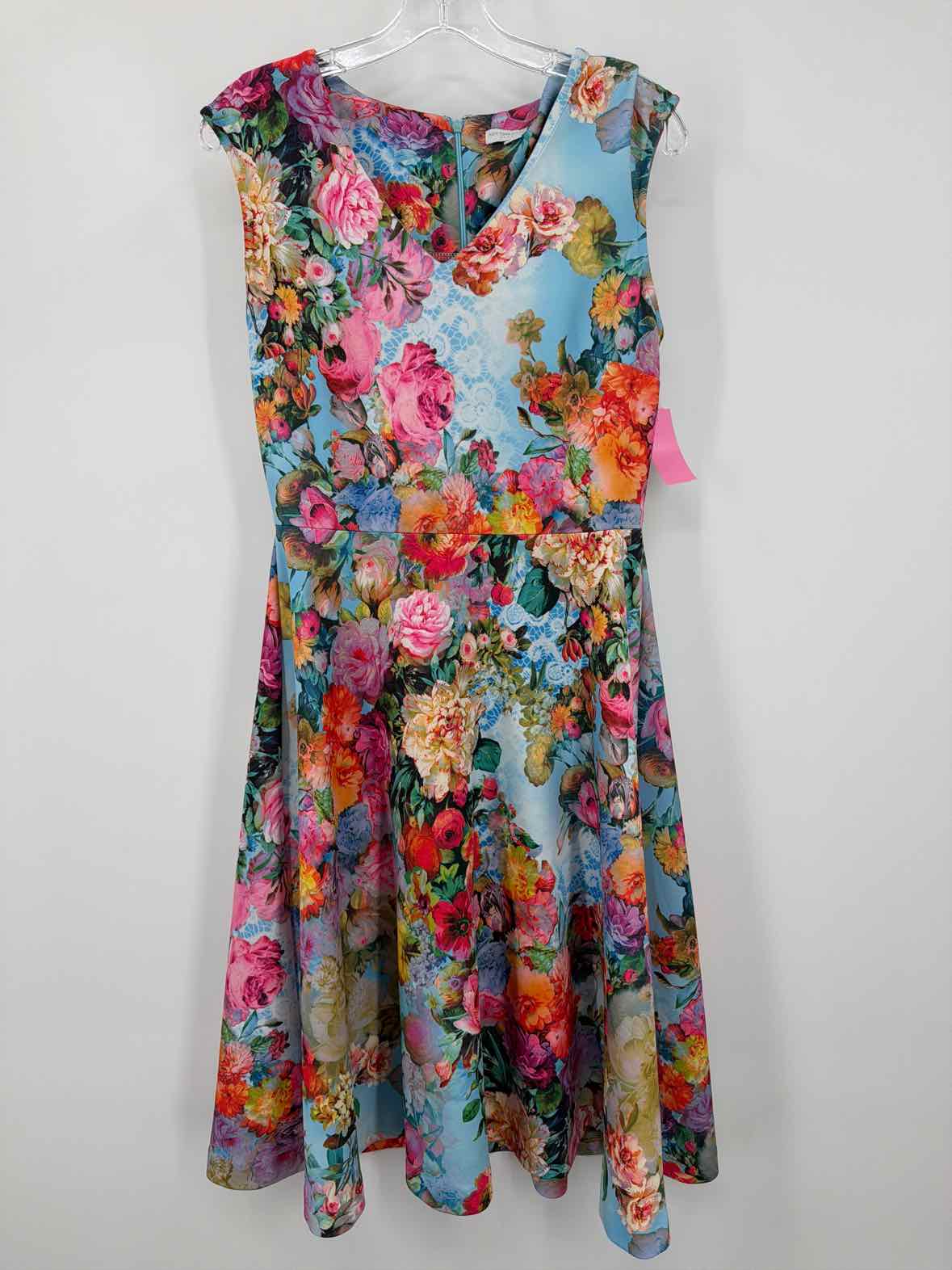 Pre-Owned New York & Co Blue Size Medium Floral Short Sleeveless Dress | True Fashionistas.