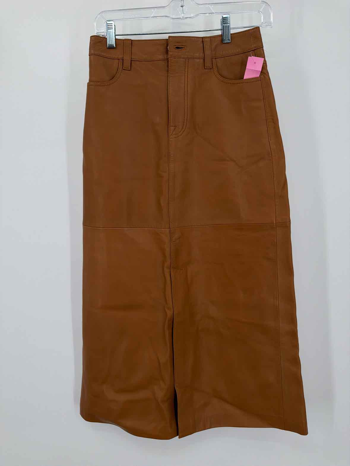 Pre-Owned 7 For All Mankind Tan Size 25 Leather Maxi Skirt | True Fashionistas.