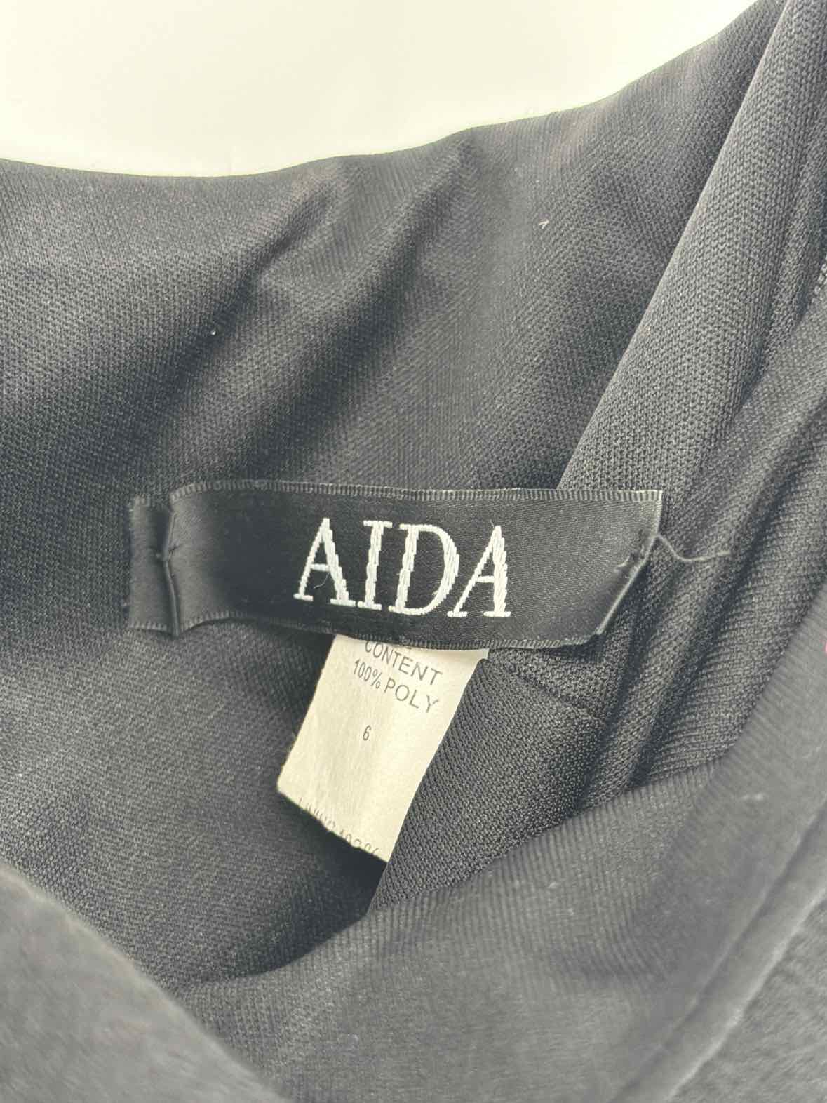Pre-Owned AIDA Black Size 6 Cocktail Short Sleeveless Dress | True Fashionistas.