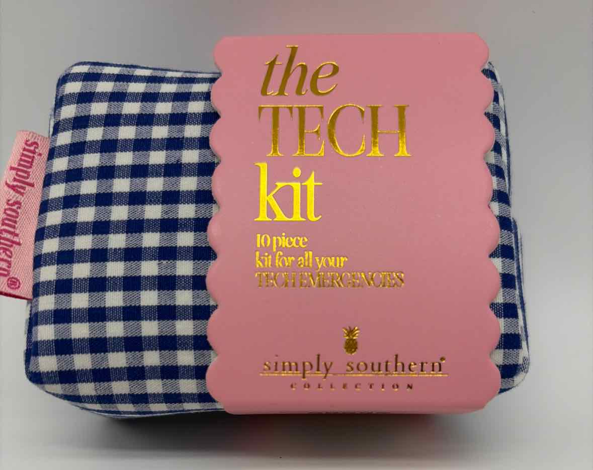 Simply Southern Navy Ghingham Tech Kit | True Fashionistas.