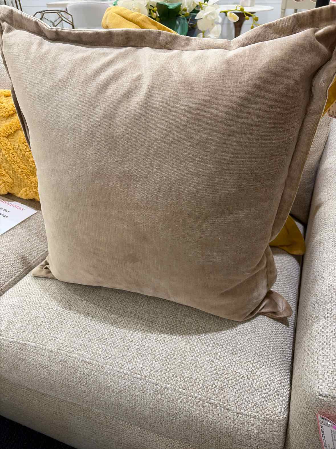 Champagne Fabric Pillow | True Fashionistas.