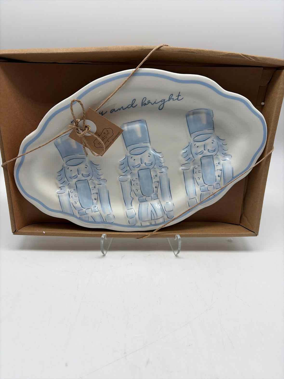 Blue Ceramic Christmas Nutcracker Tray | True Fashionistas.