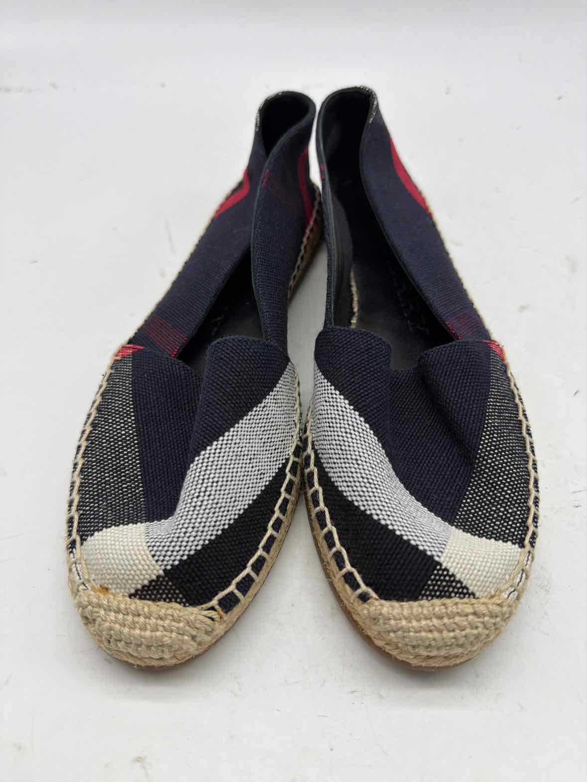 Pre-Owned Burberry Navy Size 7.5 Espadrille Flats | True Fashionistas.