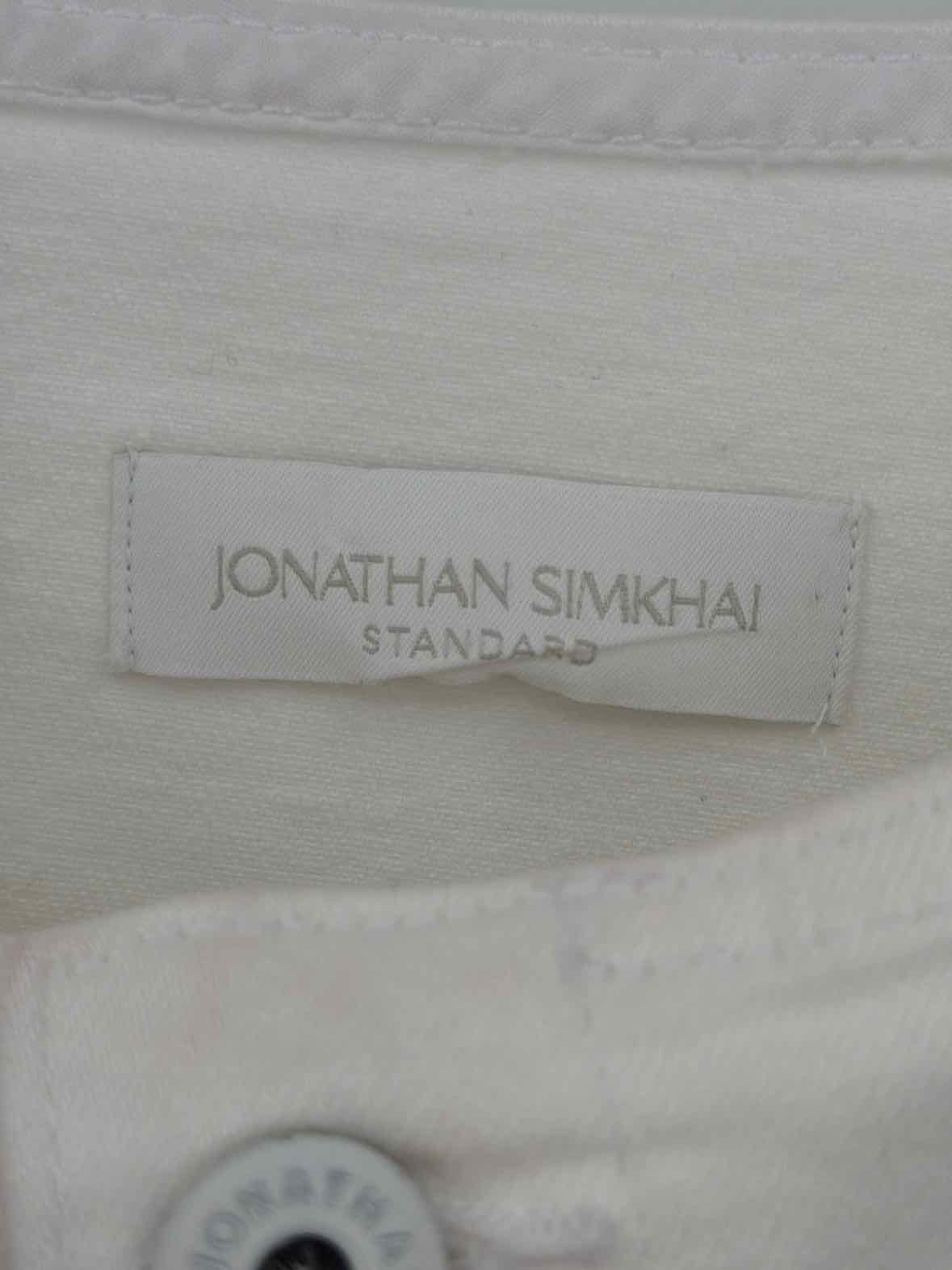 Pre-Owned Jonathan Simkhai White Size 2 Denim Long Sleeve Romper | True Fashionistas.