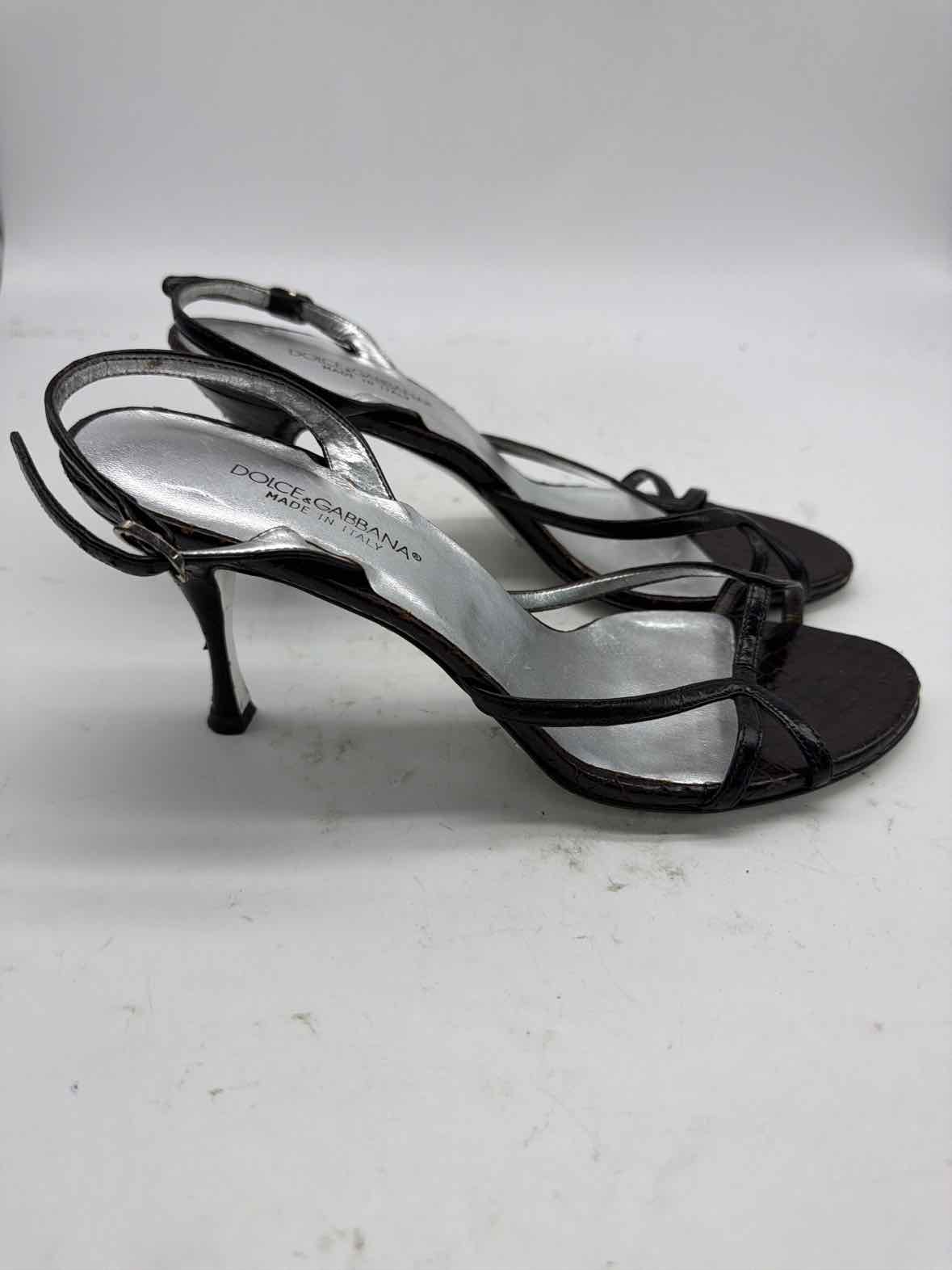Pre-Owned Dolce & Gabbana Black Size 37.5 Strappy Heels | True Fashionistas.