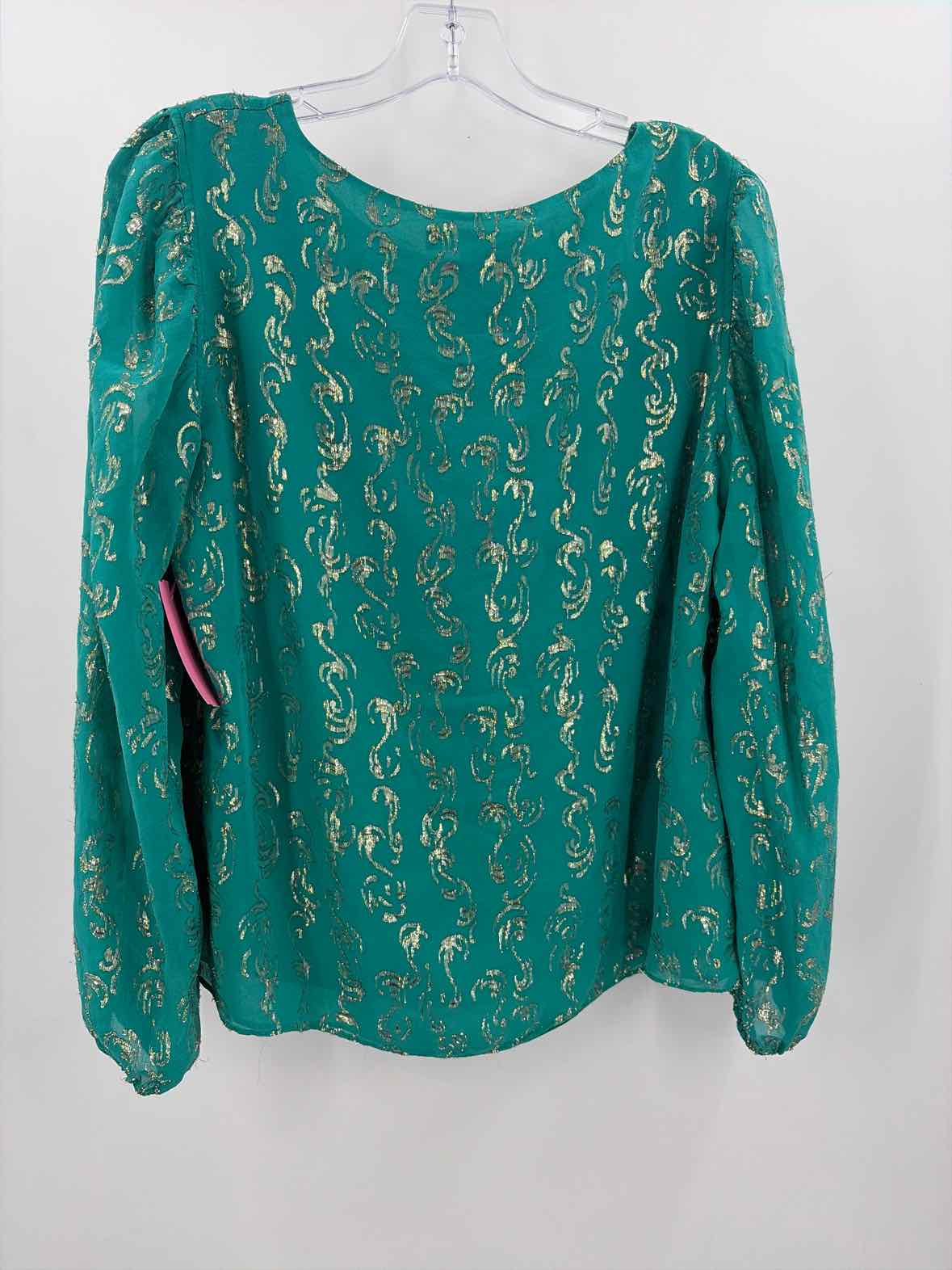 Pre-Owned Lilly Pulitzer Green Size Large Long Sleeve Blouse | True Fashionistas.
