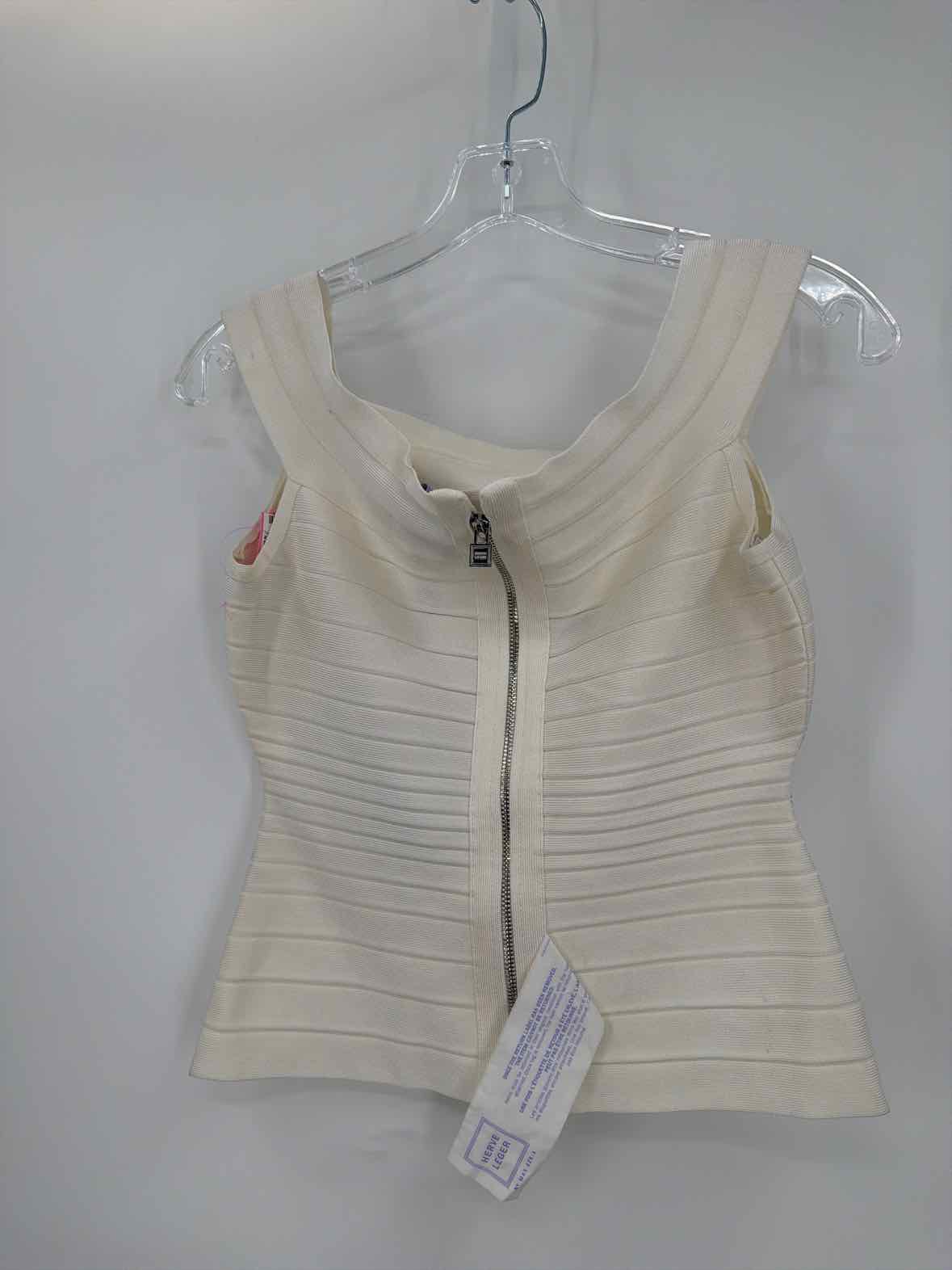 Pre-Owned Herve Leger White Size Medium Knit Tank Top | True Fashionistas.
