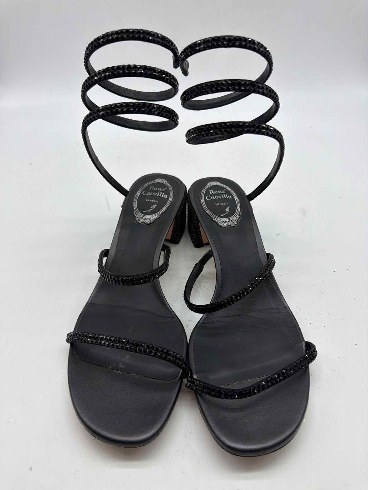Pre-Owned Rene Caovilla Black Size 37.5 Strappy Heels | True Fashionistas.
