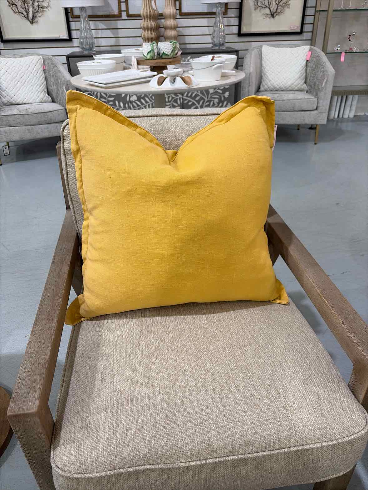 Mustard Cotton Pillow | True Fashionistas.