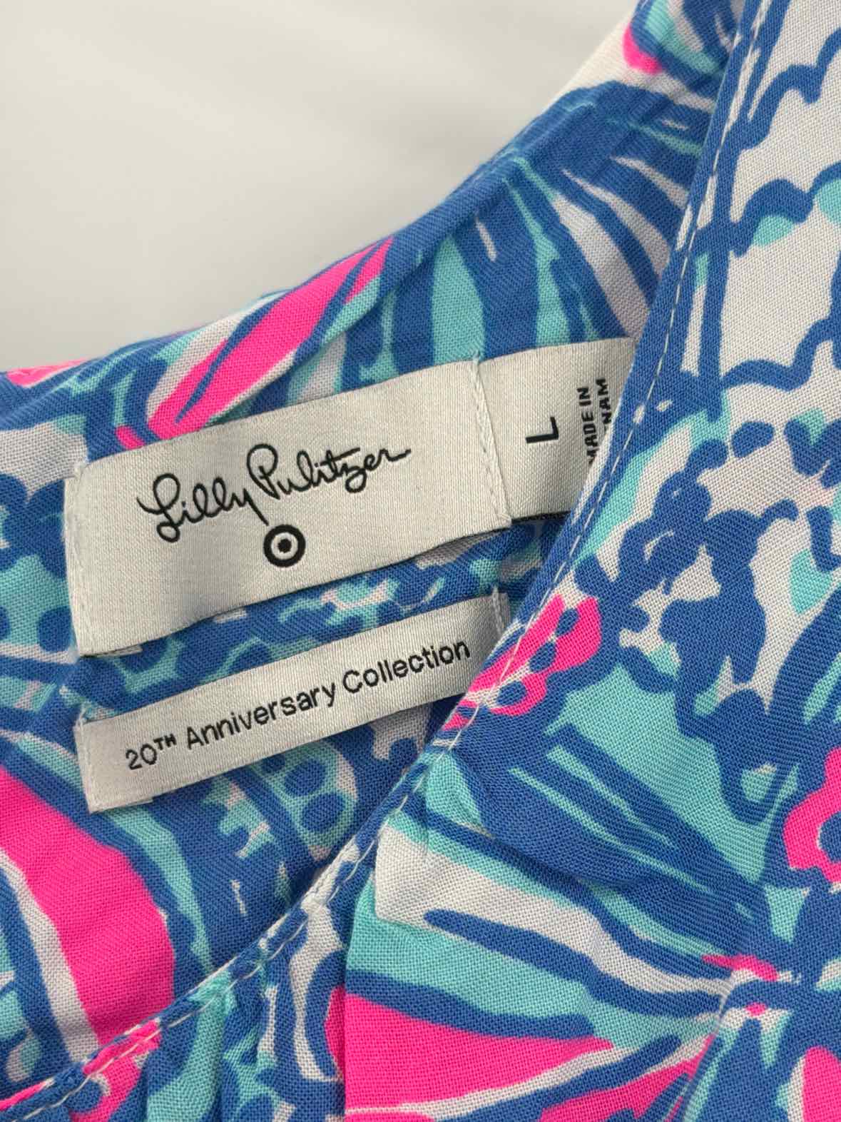 Pre-Owned Lilly Pulitzer Target Blue Size Large Long Sleeveless Dress | True Fashionistas.