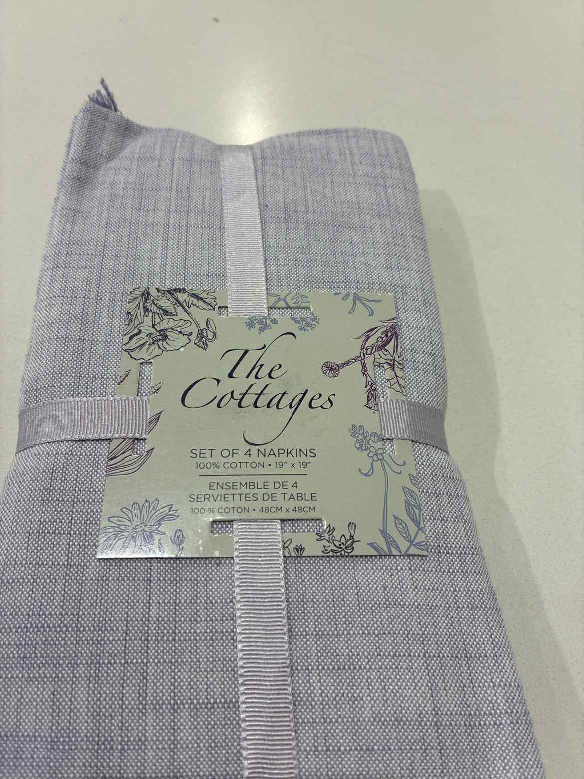 Set Of 4 Lilac Cotton Napkins W/Fringe | True Fashionistas.
