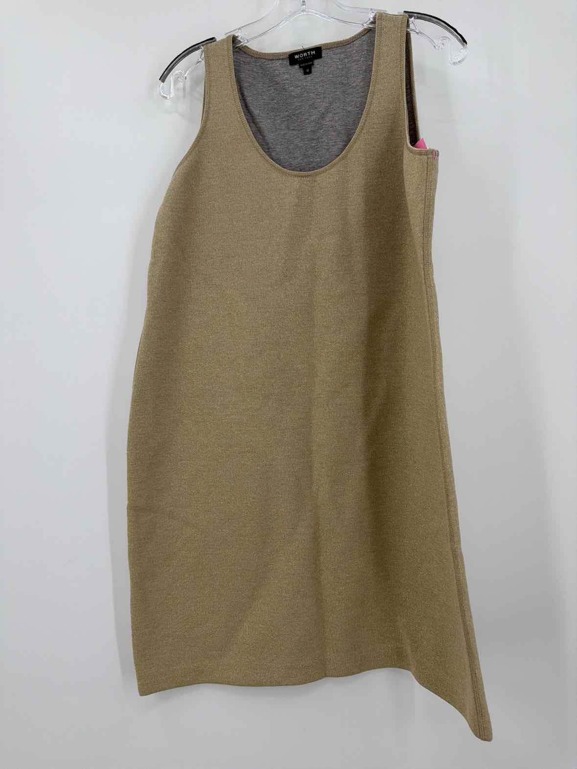 Pre-Owned Worth Gold Size 12 Knit Short Sleeveless Dress | True Fashionistas.