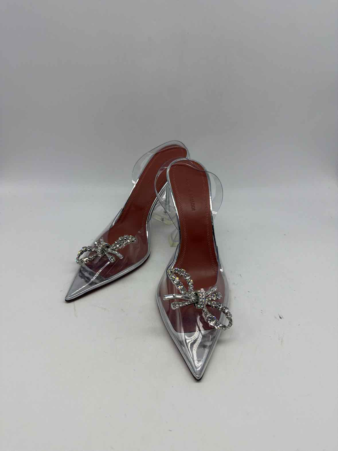 Pre-Owned Amina Muaddi Clear Size 38 Slingback Heels | True Fashionistas.