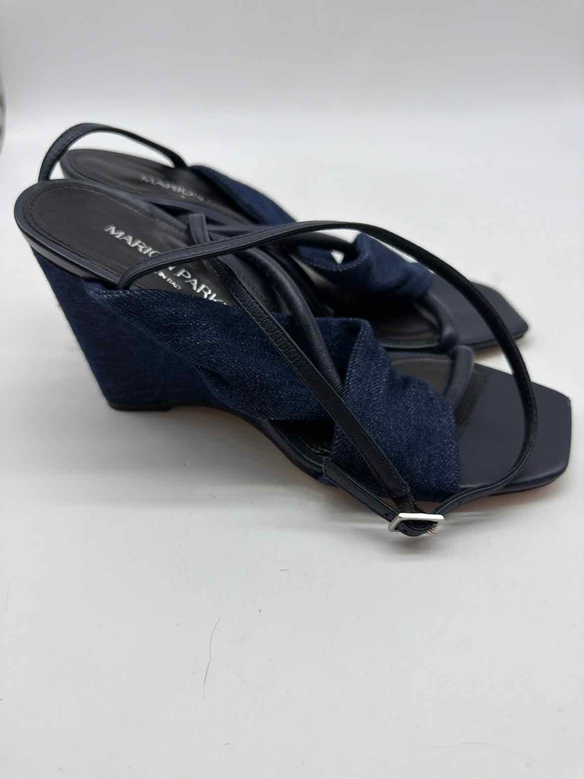 Pre-Owned Marion Parke Blue Size 37 Wedge Heels | True Fashionistas.