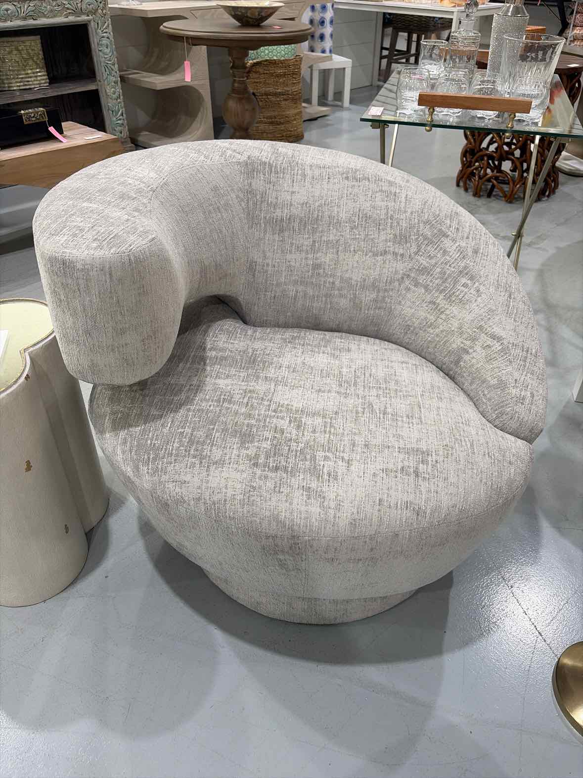 Interlude Home Gray Fabric Living Room Chair | True Fashionistas.