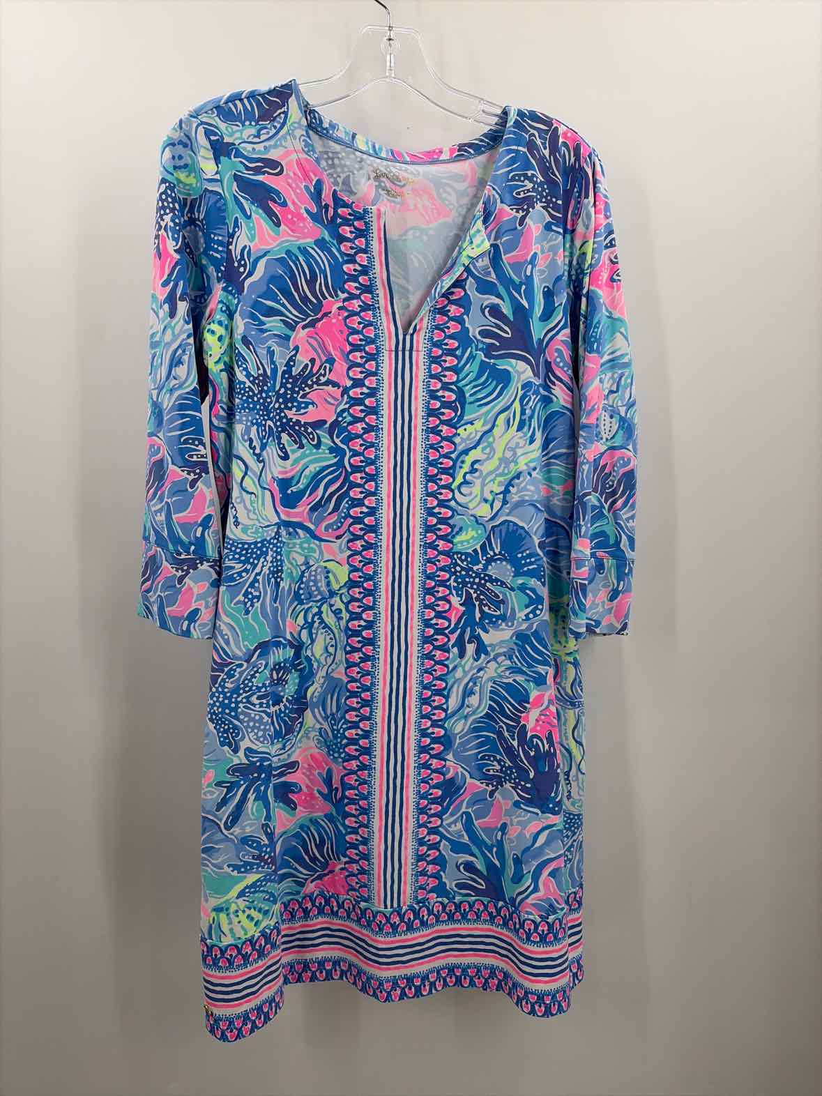 Pre-Owned Lilly Pulitzer Blue Size Large Short Long Sleeve Dress | True Fashionistas.