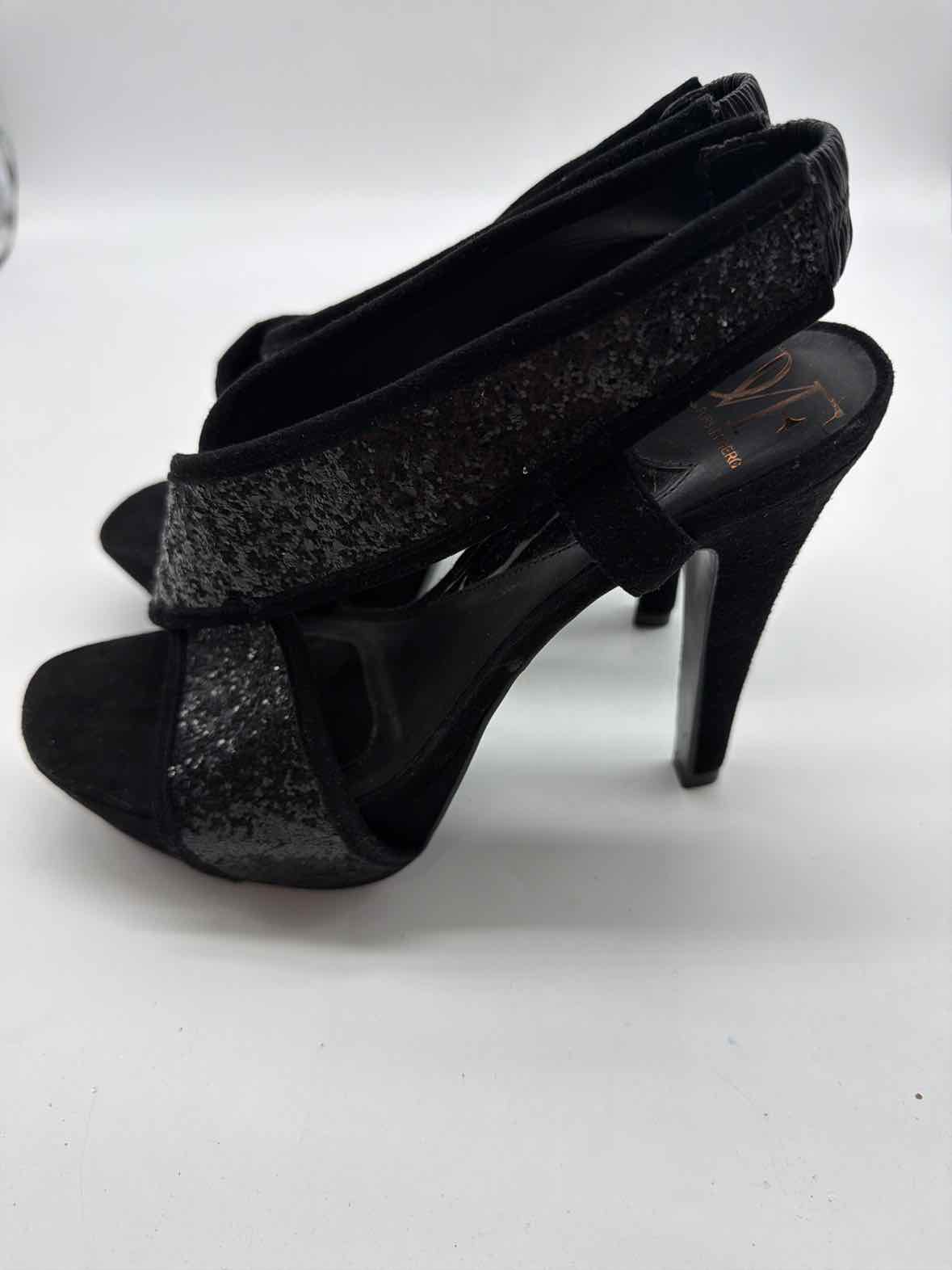 Pre-Owned Diane Von Furstenberg Black Size 7 Glitter Stiletto Heels | True Fashionistas.