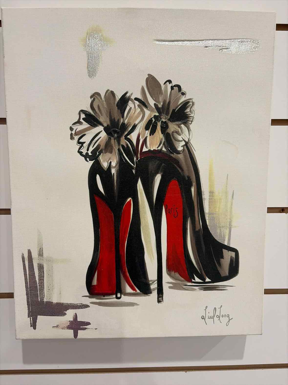 Liesl Long Black Red Canvas Shoe Art Work | True Fashionistas.