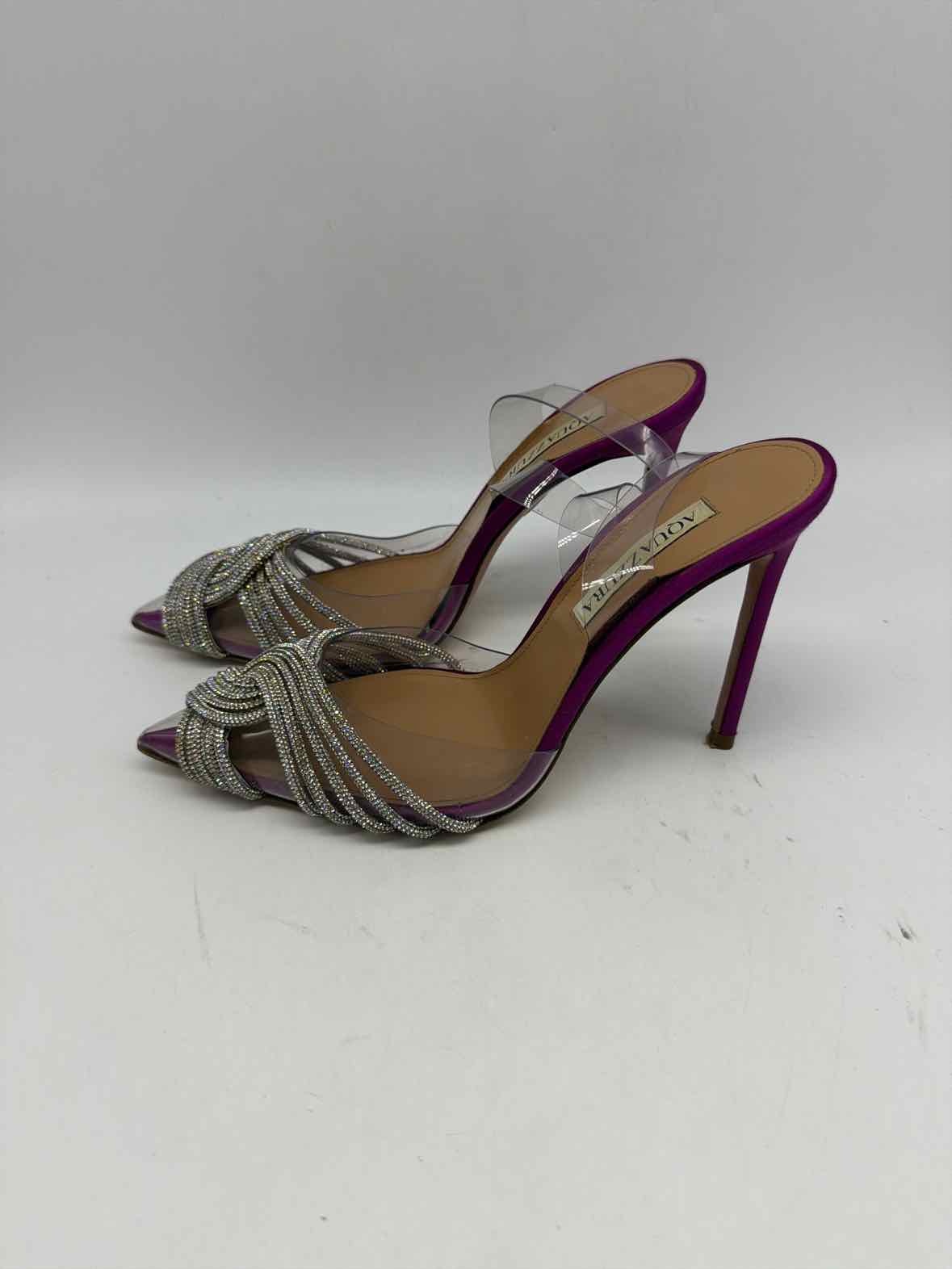 Pre-Owned Aquazzura Purple Size 37 Slingback Heels | True Fashionistas.