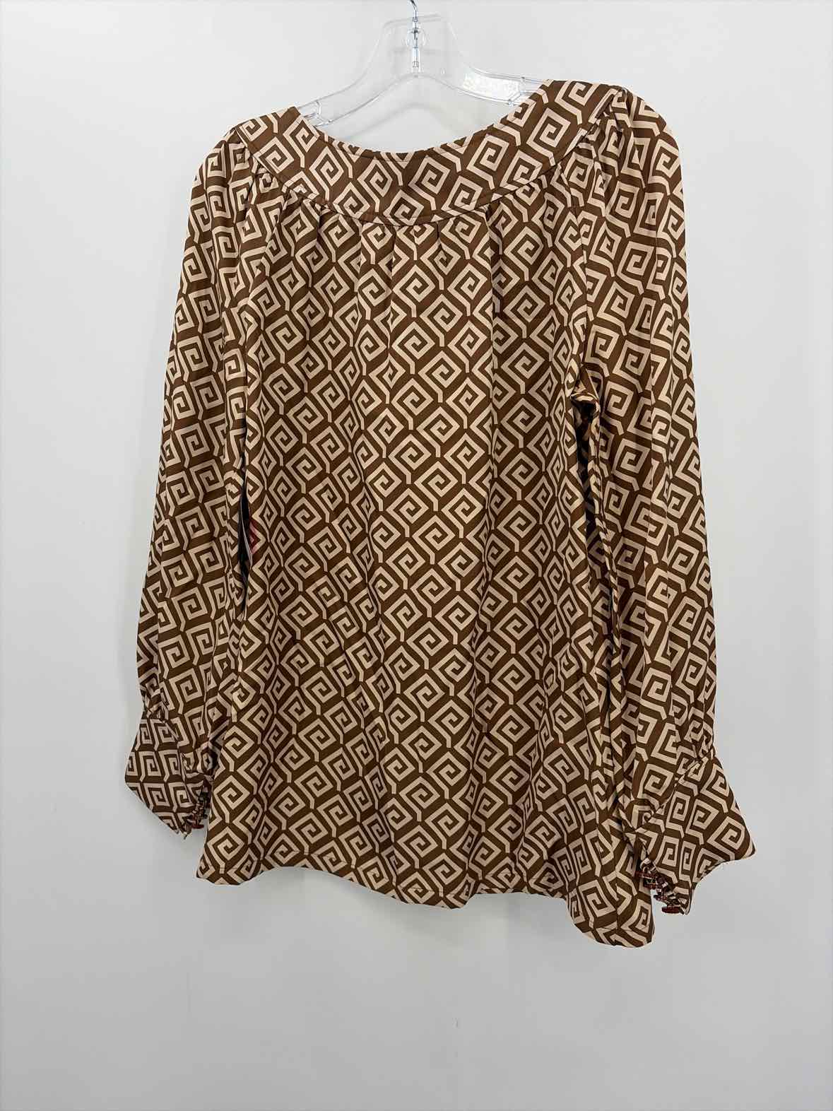 Pre-Owned Tory Burch Tan Size 8 Long Sleeve Blouse | True Fashionistas.