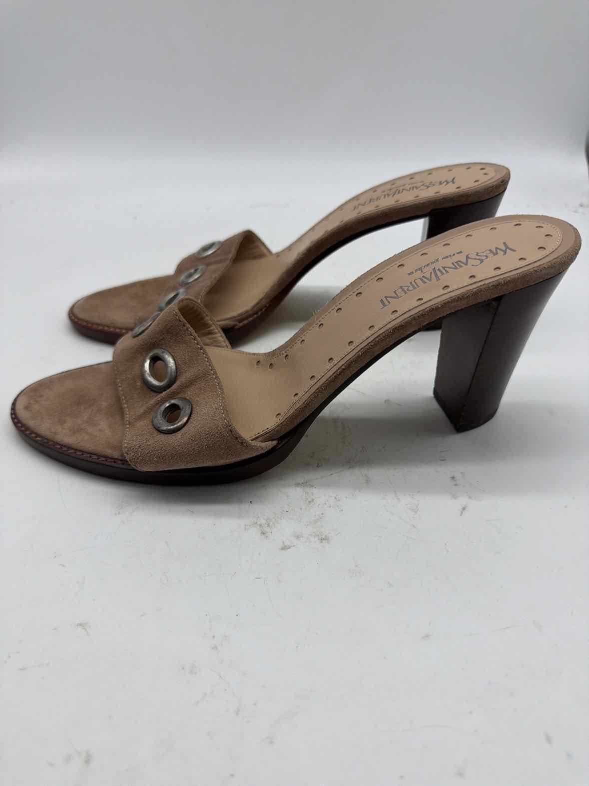 Pre-Owned Yves Saint Laurent Tan Size 41 Mule Heels | True Fashionistas.