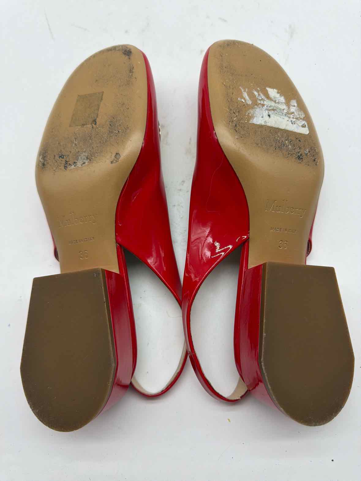 Pre-Owned Mulberry Red Size 36 Slingback Heels | True Fashionistas.