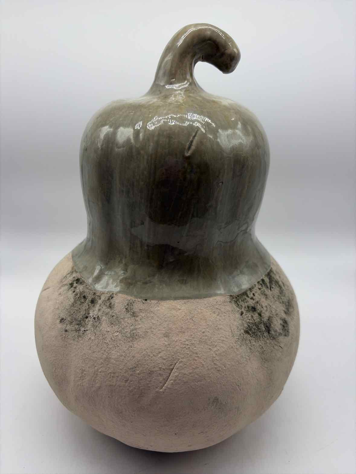 Green & Cream Pottery Gourd | True Fashionistas.